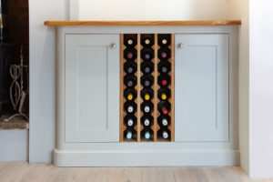 James AdcockHand crafted Quaker Kitchen wine bottle storage